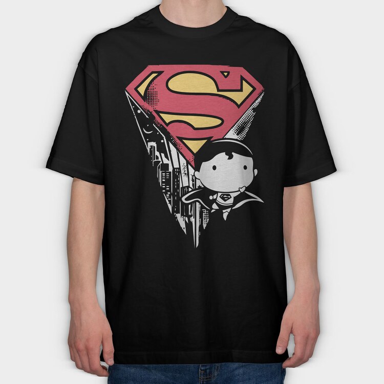 Superman Distressed, Tricou Oversize Barbati (Unisex)