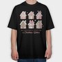 Gingerbread Kisses Christmas Wishes, Tricou Oversize Barbati (Unisex)