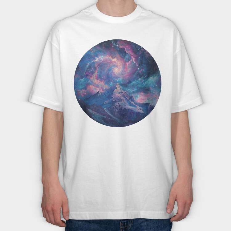 Galactic Mountain Sublimation, Tricou Oversize Barbati (Unisex)