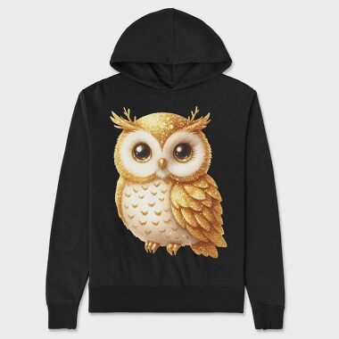 Glittery Owl Glow, Hanorac Oversize Barbati (Unisex)