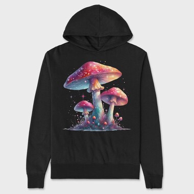 Glowing Fantasy Mushrooms, Hanorac Oversize Barbati (Unisex)