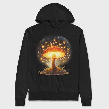 Glowing Magic Mushroom, Hanorac Oversize Barbati (Unisex)