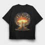 Glowing Magic Mushroom, Tricou Oversize Barbati (Unisex)