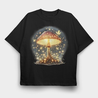 Glowing Mushroom Glow, Tricou Oversize Barbati (Unisex)