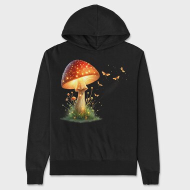 Glowing Mushroom Mystique, Hanorac Oversize Barbati (Unisex)