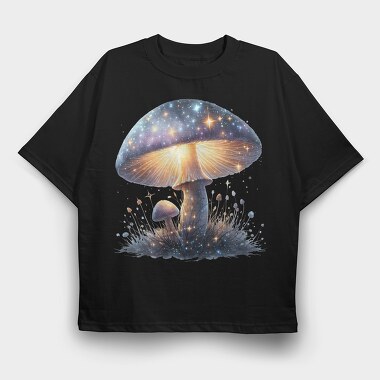 Glowing Mystic Mushrooms, Tricou Oversize Barbati (Unisex)