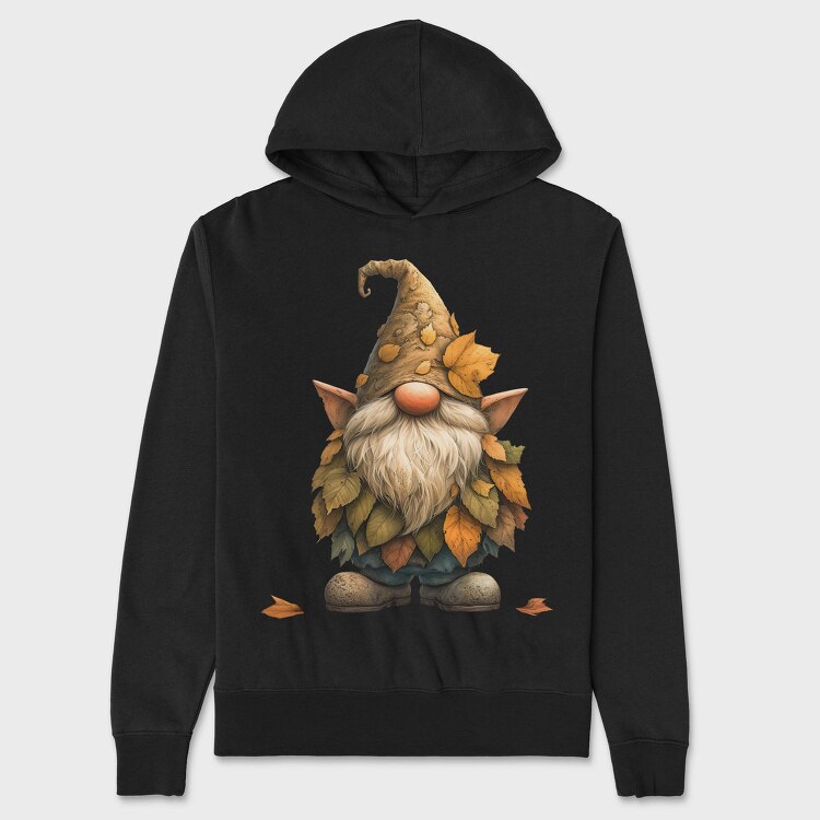Gnome Autumn Leaves, Hanorac Oversize Barbati (Unisex)