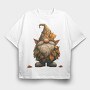 Gnome Autumn Leaves, Tricou Oversize Barbati (Unisex)