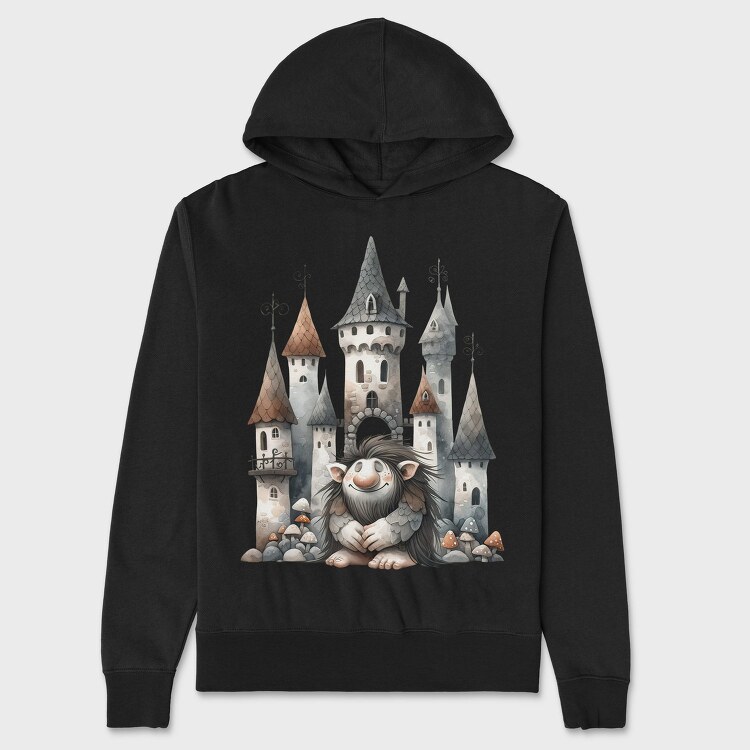 Gnome Castle Mushrooms, Hanorac Oversize Barbati (Unisex)