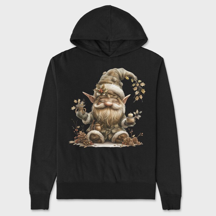 Gnome Christmas Holly, Hanorac Oversize Barbati (Unisex)
