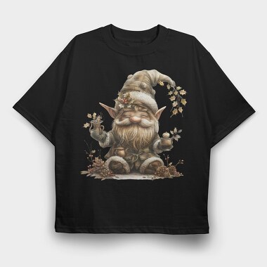 Gnome Christmas Holly, Tricou Oversize Barbati (Unisex)