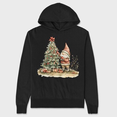 Gnome Christmas Tree, Hanorac Oversize Barbati (Unisex)