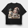 Gnome Coffee Comfort, Tricou Oversize Barbati (Unisex)