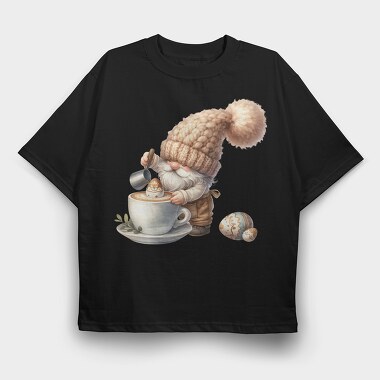 Gnome Coffee Cup, Tricou Oversize Barbati (Unisex)