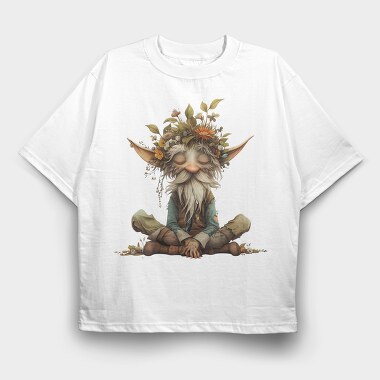 Gnome Flower Crown, Tricou Oversize Barbati (Unisex)