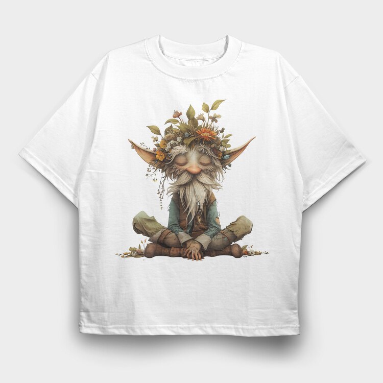 Gnome Flower Crown, Tricou Oversize Barbati (Unisex)