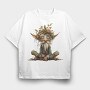 Gnome Flower Crown, Tricou Oversize Barbati (Unisex)