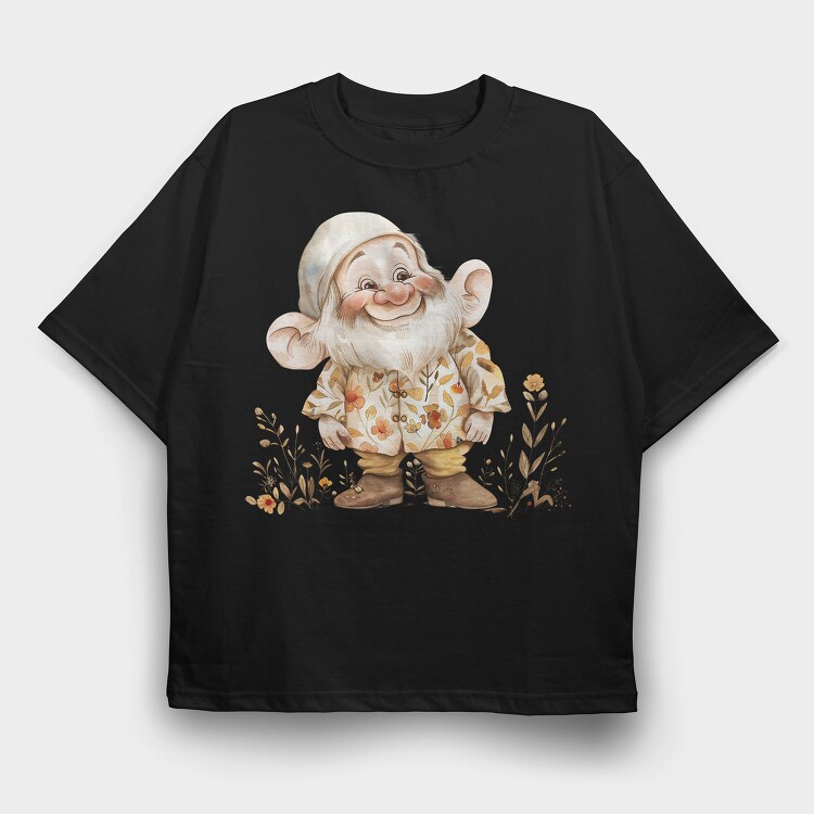 Gnome Flower Garden, Tricou Oversize Barbati (Unisex)