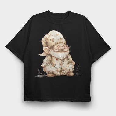 Gnome Flower Hat, Tricou Oversize Barbati (Unisex)
