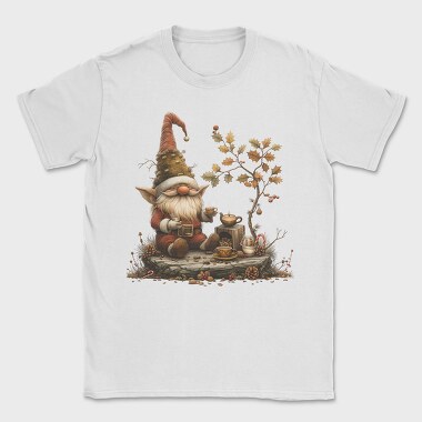 Gnome Holding Cup Of Tea, Tricou Barbati (Unisex)