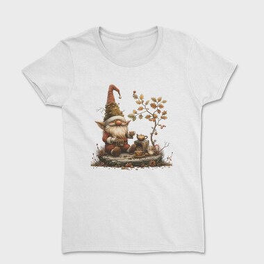 Gnome Holding Cup Of Tea, Tricou Femei