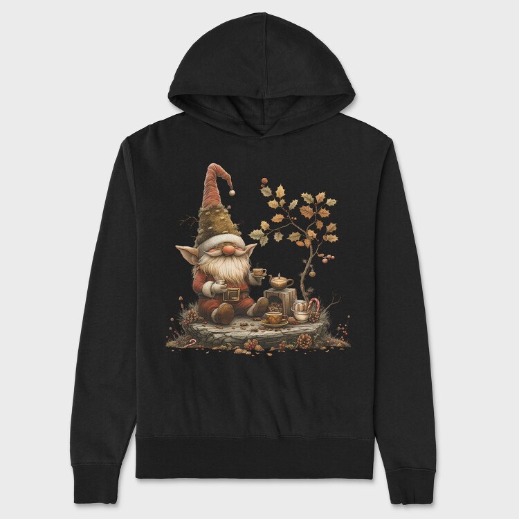 Gnome Holding Cup Of Tea, Hanorac Oversize Barbati (Unisex)