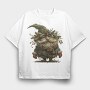 Gnome Holiday Muse, Tricou Oversize Barbati (Unisex)
