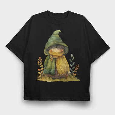 Gnome In Hat, Tricou Oversize Barbati (Unisex)