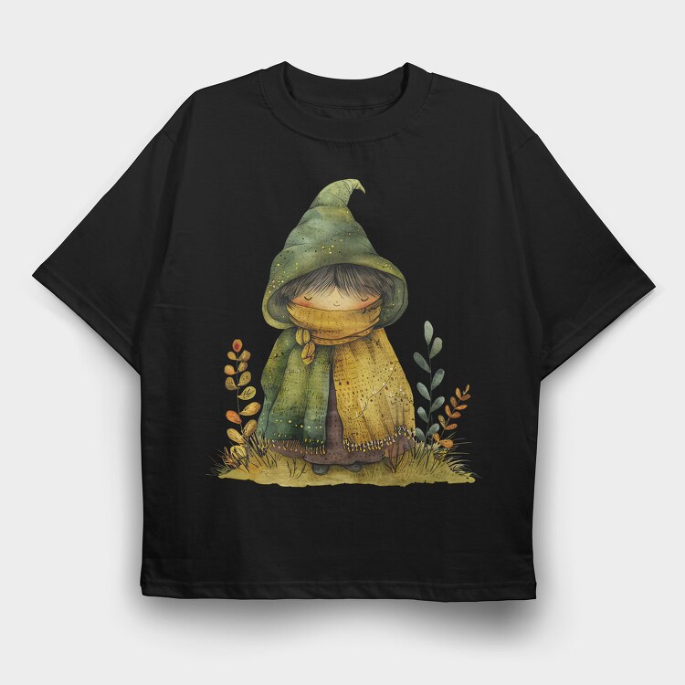 Gnome In Hat, Tricou Oversize Barbati (Unisex)
