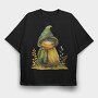Gnome In Hat, Tricou Oversize Barbati (Unisex)