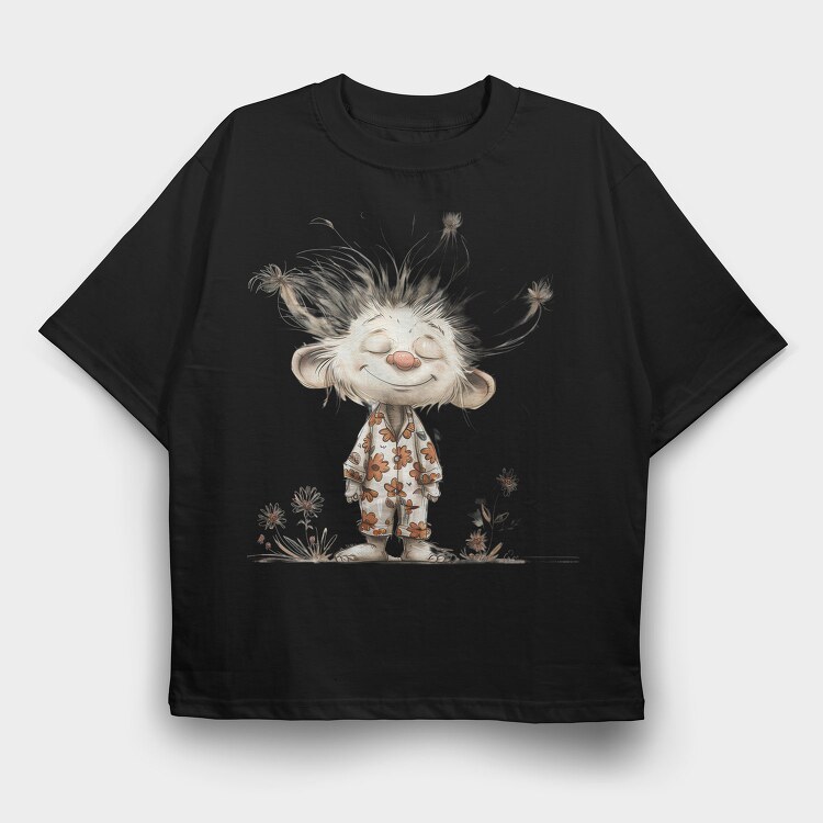 Gnome In Pajamas, Tricou Oversize Barbati (Unisex)