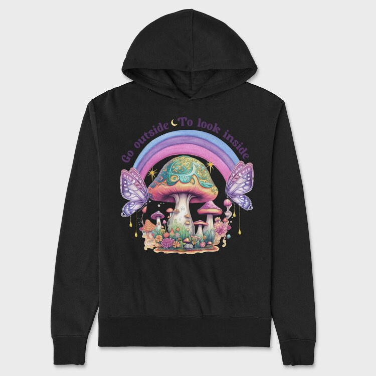 Go Outside To Look Inside, Hanorac Oversize Barbati (Unisex)