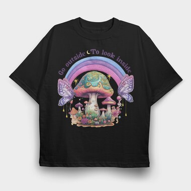 Go Outside To Look Inside, Tricou Oversize Barbati (Unisex)