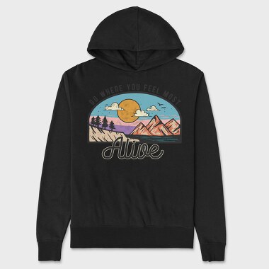 Go Where Most Alive, Hanorac Oversize Barbati (Unisex)