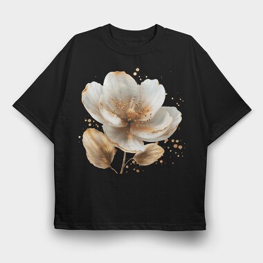 Gold Flower Splendor, Tricou Oversize Barbati (Unisex)