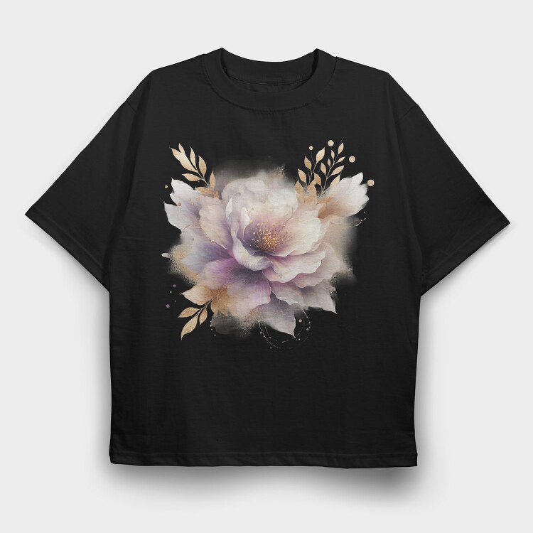 Gold Glow Flowers, Tricou Oversize Barbati (Unisex)
