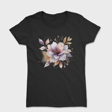 Gold Glowy Flowers, Tricou Femei