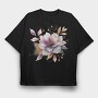 Gold Glowy Flowers, Tricou Oversize Barbati (Unisex)