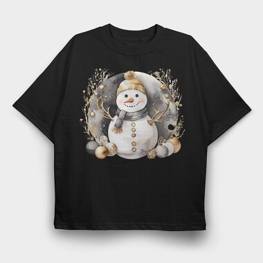 Gold Snowman Circle, Tricou Oversize Barbati (Unisex)
