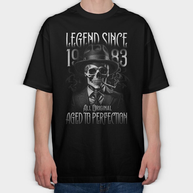 Skull Aged Monochrome, Tricou Oversize Barbati (Unisex)