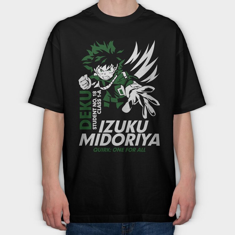 Deku Quirk One For All, Tricou Oversize Barbati (Unisex)
