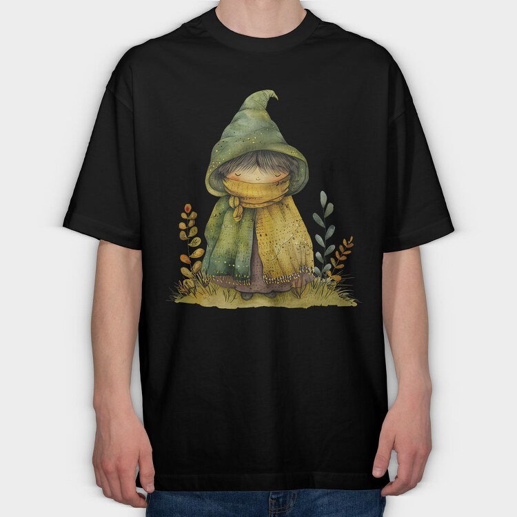 Gnome In Hat, Tricou Oversize Barbati (Unisex)