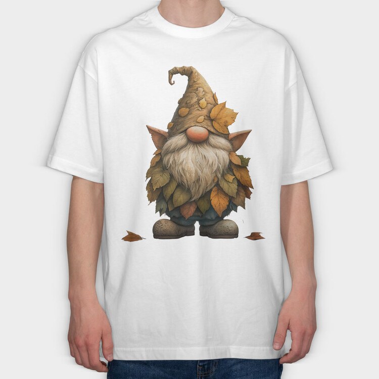 Gnome Autumn Leaves, Tricou Oversize Barbati (Unisex)
