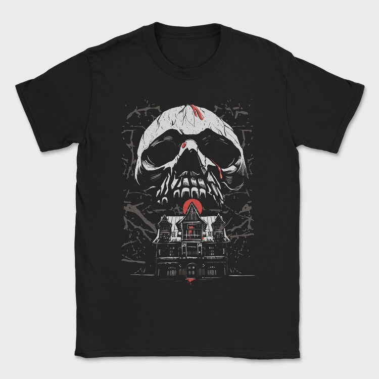 Skull Haunted House, Tricou Barbati (Unisex)