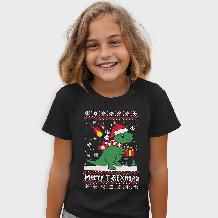 Dino Xmas Sweater, Tricou Copii