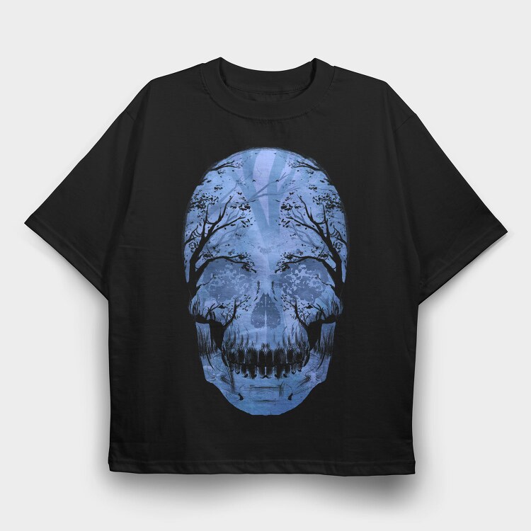 Skull Forest, Tricou Oversize Barbati (Unisex)