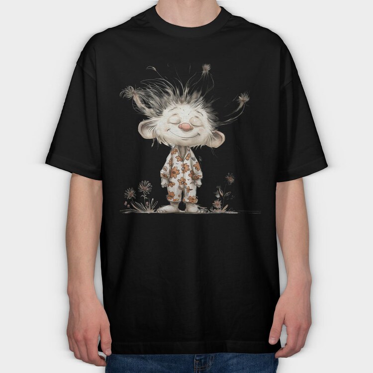 Gnome In Pajamas, Tricou Oversize Barbati (Unisex)