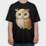 Glittery Owl Glow, Tricou Oversize Barbati (Unisex)