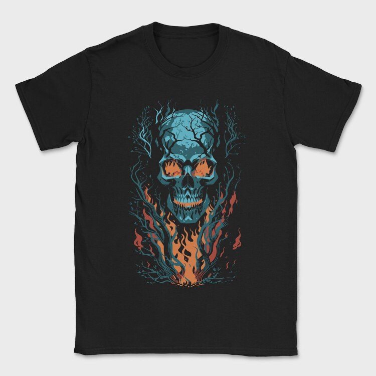 Skull Flames, Tricou Barbati (Unisex)