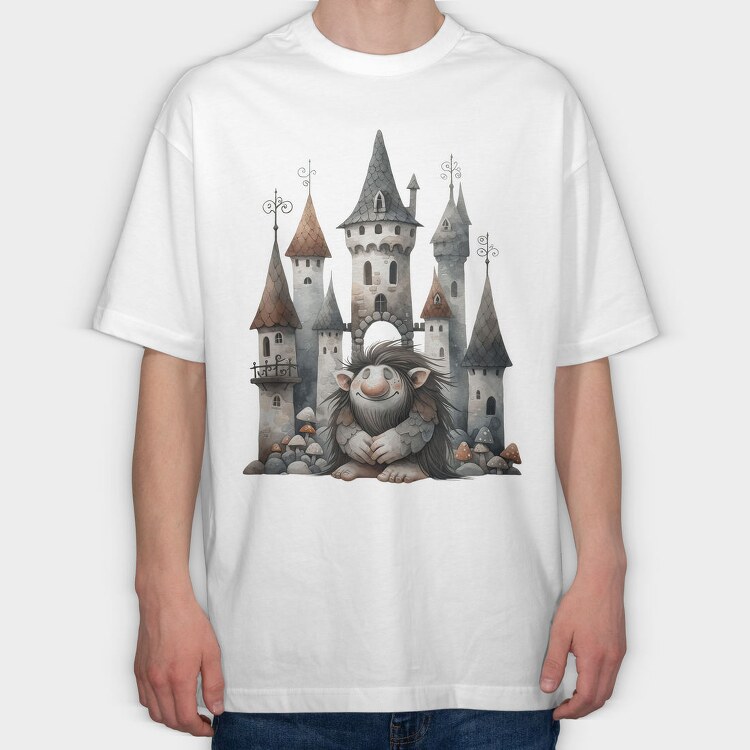 Gnome Castle Mushrooms, Tricou Oversize Barbati (Unisex)